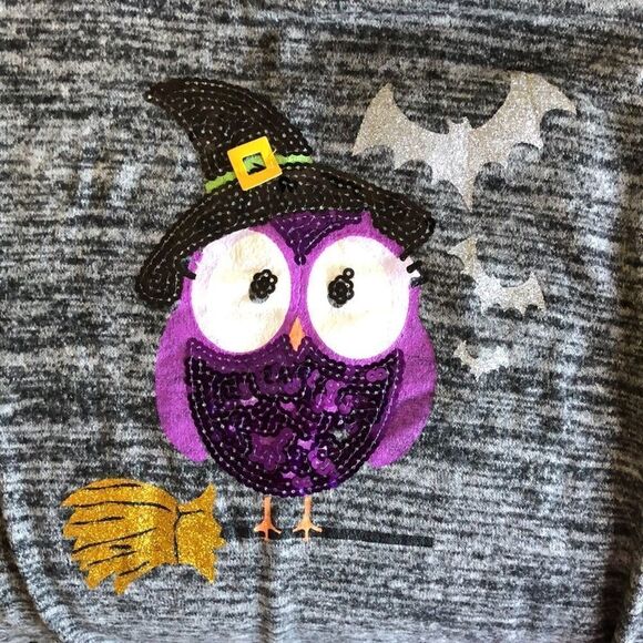 Poof Sequin Owl Witch Crisscross  top size L NWT - Picture 4 of 6